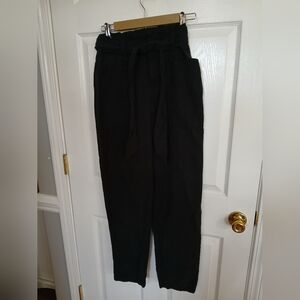 Rails Women's Black Tie-Waist Pants Casual Basic Preppy Academia Cotton Blend 4